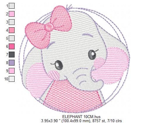 Elephant embroidery designs - Animal embroidery design machine embroidery pattern - Baby girl embroidery file - kid embroidery Towel pillow Marcia Embroidery