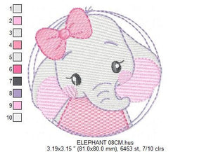 Elephant embroidery designs - Animal embroidery design machine embroidery pattern - Baby girl embroidery file - kid embroidery Towel pillow