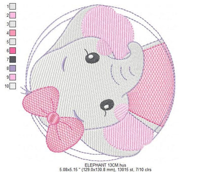 Elephant embroidery designs - Animal embroidery design machine embroidery pattern - Baby girl embroidery file - kid embroidery Towel pillow Marcia Embroidery