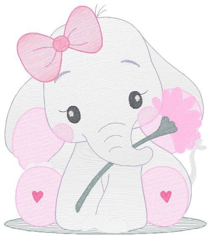Elephant embroidery designs - Animal embroidery design machine embroidery pattern - Baby girl embroidery file - kid embroidery Towel pillow Marcia Embroidery