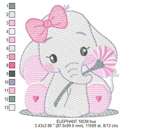 Elephant embroidery designs - Animal embroidery design machine embroidery pattern - Baby girl embroidery file - kid embroidery Towel pillow Marcia Embroidery