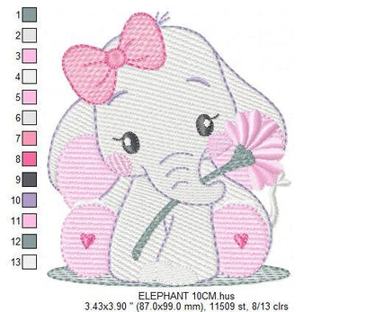 Elephant embroidery designs - Animal embroidery design machine embroidery pattern - Baby girl embroidery file - kid embroidery Towel pillow Marcia Embroidery