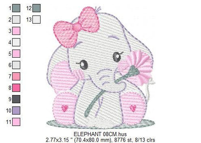 Elephant embroidery designs - Animal embroidery design machine embroidery pattern - Baby girl embroidery file - kid embroidery Towel pillow Marcia Embroidery