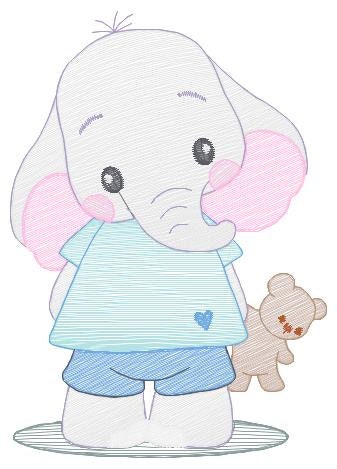 Elephant embroidery designs - Animal embroidery design machine embroidery pattern - Baby boy embroidery file - girl kid embroidery download