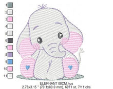 Charger l&#39;image dans la galerie, Elephant embroidery designs - Animal embroidery design machine embroidery pattern - Baby boy embroidery file - girl kid embroidery download
