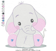 Load image into Gallery viewer, Elephant embroidery designs - Animal embroidery design machine embroidery pattern - Baby boy embroidery file - girl kid embroidery download
