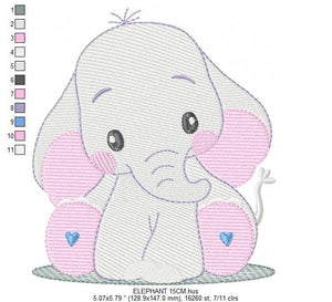 Elephant embroidery designs - Animal embroidery design machine embroidery pattern - Baby boy embroidery file - girl kid embroidery download