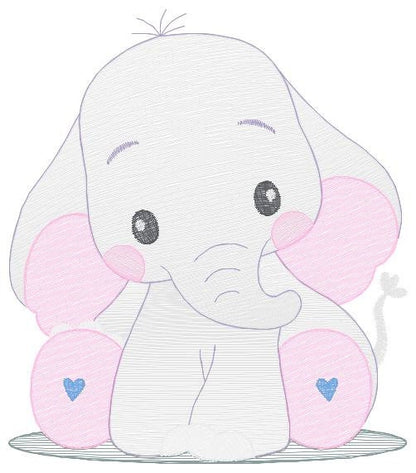 Elephant embroidery designs - Animal embroidery design machine embroidery pattern - Baby boy embroidery file - girl kid embroidery download