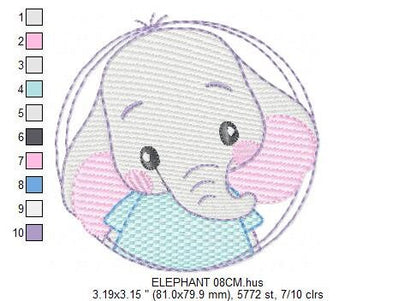 Elephant embroidery designs - Animal embroidery design machine embroidery pattern - Baby boy embroidery file - girl kid embroidery download Marcia Embroidery