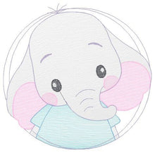 Charger l&#39;image dans la galerie, Elephant embroidery designs - Animal embroidery design machine embroidery pattern - Baby boy embroidery file - girl kid embroidery download
