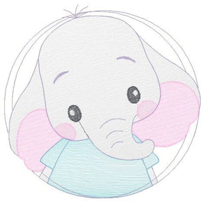 Elephant embroidery designs - Animal embroidery design machine embroidery pattern - Baby boy embroidery file - girl kid embroidery download