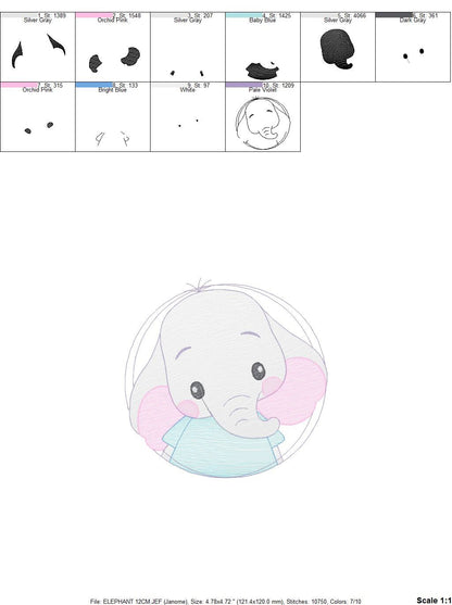 Elephant embroidery designs - Animal embroidery design machine embroidery pattern - Baby boy embroidery file - girl kid embroidery download Marcia Embroidery