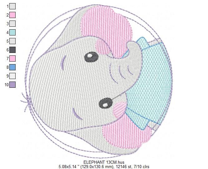 Elephant embroidery designs - Animal embroidery design machine embroidery pattern - Baby boy embroidery file - girl kid embroidery download Marcia Embroidery