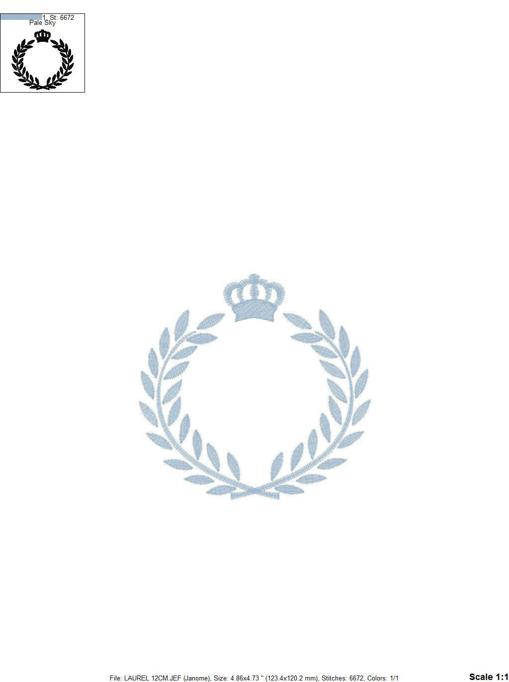 Laurel embroidery designs - Monogram frame embroidery design machine embroidery pattern - Baby boy embroidery file - Laurel wreath Crown Marcia Embroidery