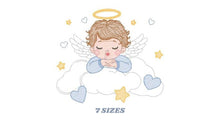 Charger l&#39;image dans la galerie, Angel embroidery designs - Baby girl embroidery design machine embroidery pattern - Girl with wings embroidery file - instant download pes
