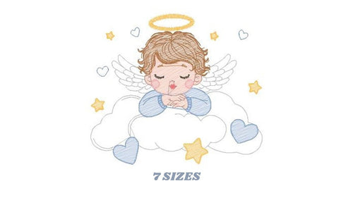 Angel embroidery designs - Baby girl embroidery design machine embroidery pattern - Girl with wings embroidery file - instant download pes