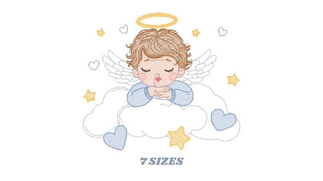 Angel embroidery designs - Baby girl embroidery design machine embroidery pattern - Girl with wings embroidery file - instant download pes