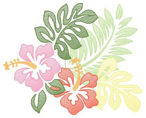 Tropical Flowers embroidery designs - Hawaii flower embroidery design machine embroidery pattern - floral embroidery file - instant download