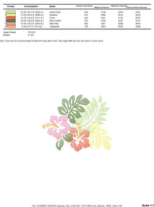 Tropical Flowers embroidery designs - Hawaii flower embroidery design machine embroidery pattern - floral embroidery file - instant download