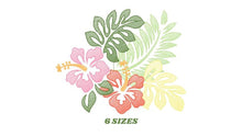 Load image into Gallery viewer, Tropical Flowers embroidery designs - Hawaii flower embroidery design machine embroidery pattern - floral embroidery file - instant download
