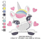 Carica l&#39;immagine nel visualizzatore di Gallery, Peek a boo Unicorn embroidery designs - Baby Girl embroidery design machine embroidery pattern - Unicorns embroidery file - instant download
