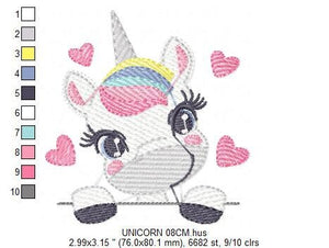 Peek a boo Unicorn embroidery designs - Baby Girl embroidery design machine embroidery pattern - Unicorns embroidery file - instant download