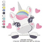 Carica l&#39;immagine nel visualizzatore di Gallery, Peek a boo Unicorn embroidery designs - Baby Girl embroidery design machine embroidery pattern - Unicorns embroidery file - instant download
