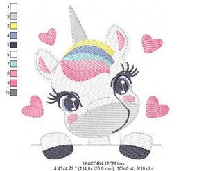 Peek a boo Unicorn embroidery designs - Baby Girl embroidery design machine embroidery pattern - Unicorns embroidery file - instant download