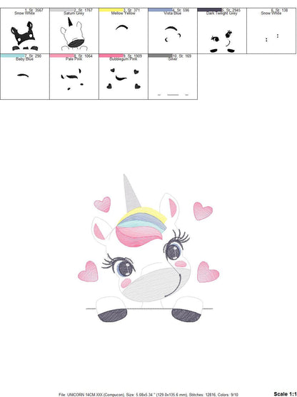 Peek a boo Unicorn embroidery designs - Baby Girl embroidery design machine embroidery pattern - Unicorns embroidery file - instant download Marcia Embroidery