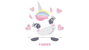 Peek a boo Unicorn embroidery designs - Baby Girl embroidery design machine embroidery pattern - Unicorns embroidery file - instant download