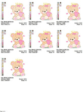 Cargar imagen en el visor de la galería, Female Bear embroidery designs - Baby girl embroidery design machine embroidery pattern - Bear with butterfly embroidery file - digital file
