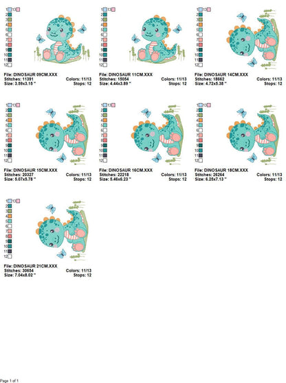 Dinosaur embroidery designs - Dino embroidery design machine embroidery pattern - Tyrannosaurus embroidery file - instant digital download