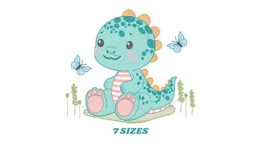 Dinosaur embroidery designs - Dino embroidery design machine embroidery pattern - Tyrannosaurus embroidery file - instant digital download Marcia Embroidery