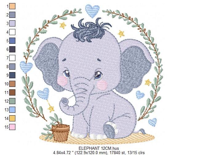 Elephant embroidery designs - Animal embroidery design machine embroidery pattern - Baby boy embroidery file - kid embroidery Towel pillow Marcia Embroidery