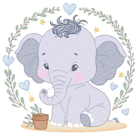 Elephant embroidery designs - Animal embroidery design machine embroidery pattern - Baby boy embroidery file - kid embroidery Towel pillow Marcia Embroidery
