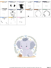 Load image into Gallery viewer, Elephant embroidery designs - Animal embroidery design machine embroidery pattern - Baby boy embroidery file - kid embroidery Towel pillow
