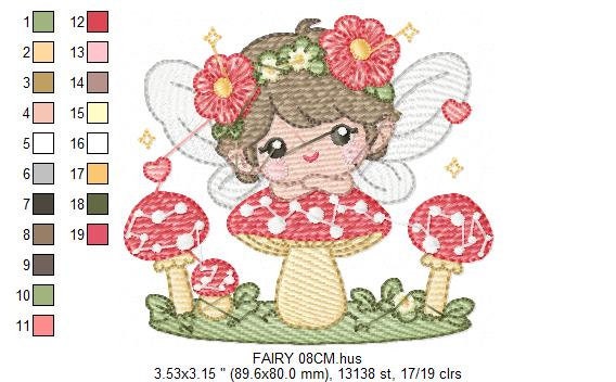 Fairy embroidery designs - Baby girl embroidery design machine embroidery pattern - Pixie embroidery file - Fairy design Instant Download Marcia Embroidery