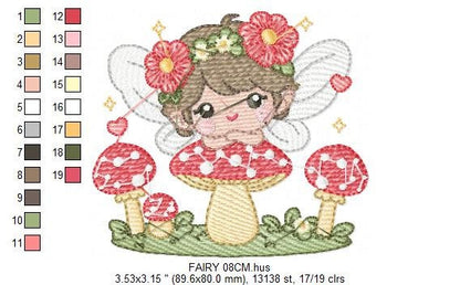 Fairy embroidery designs - Baby girl embroidery design machine embroidery pattern - Pixie embroidery file - Fairy design Instant Download Marcia Embroidery