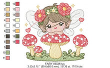 Load image into Gallery viewer, Fairy embroidery designs - Baby girl embroidery design machine embroidery pattern - Pixie embroidery file - Fairy design Instant Download
