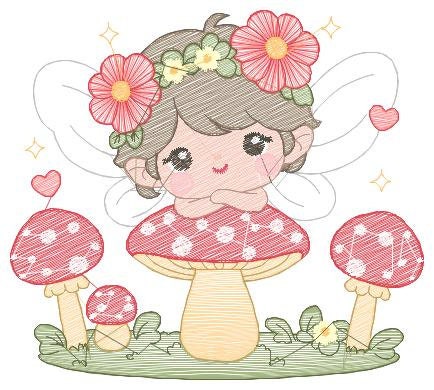 Fairy embroidery designs - Baby girl embroidery design machine embroidery pattern - Pixie embroidery file - Fairy design Instant Download Marcia Embroidery