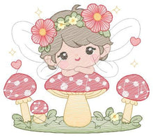 Load image into Gallery viewer, Fairy embroidery designs - Baby girl embroidery design machine embroidery pattern - Pixie embroidery file - Fairy design Instant Download
