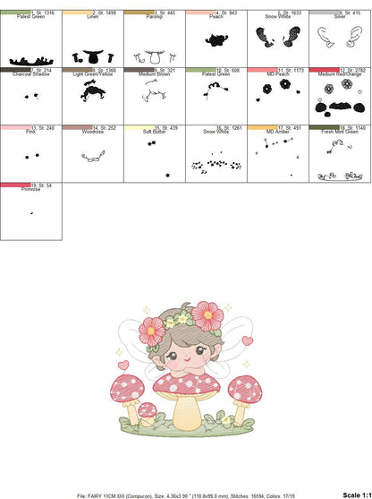Fairy embroidery designs - Baby girl embroidery design machine embroidery pattern - Pixie embroidery file - Fairy design Instant Download Marcia Embroidery