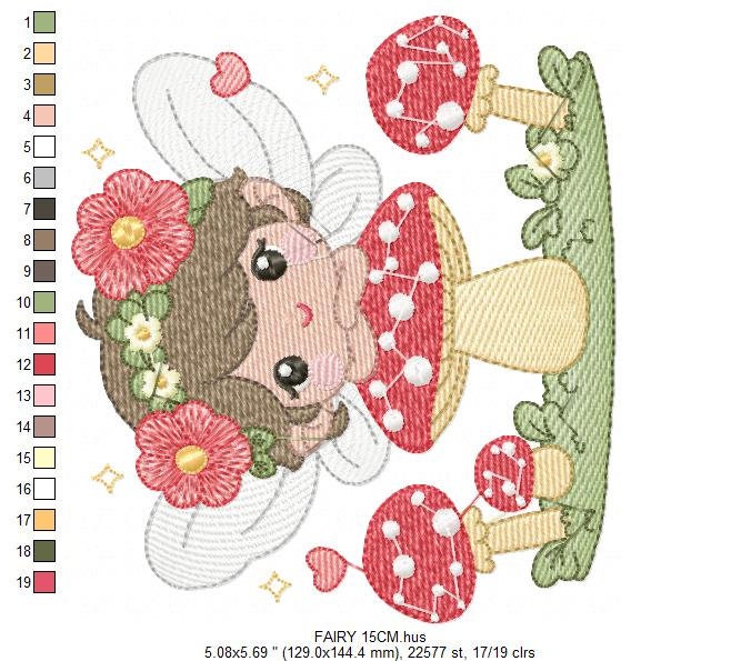 Fairy embroidery designs - Baby girl embroidery design machine embroidery pattern - Pixie embroidery file - Fairy design Instant Download Marcia Embroidery