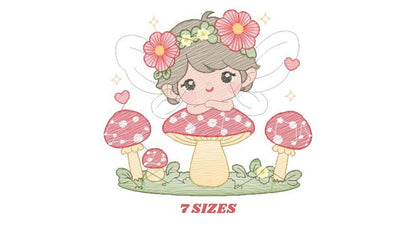 Fairy embroidery designs - Baby girl embroidery design machine embroidery pattern - Pixie embroidery file - Fairy design Instant Download Marcia Embroidery