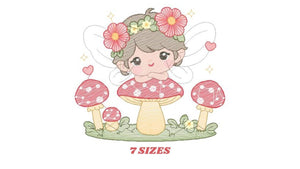 Fairy embroidery designs - Baby girl embroidery design machine embroidery pattern - Pixie embroidery file - Fairy design Instant Download