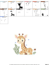 Carica l&#39;immagine nel visualizzatore di Gallery, Giraffe embroidery design - Animal embroidery designs machine embroidery pattern - Baby girl embroidery file - Giraffe with hears download
