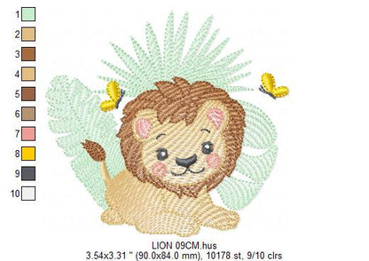 Lion embroidery designs - Safari embroidery design machine embroidery pattern - Baby boy embroidery file - instant download pes jef hus vip