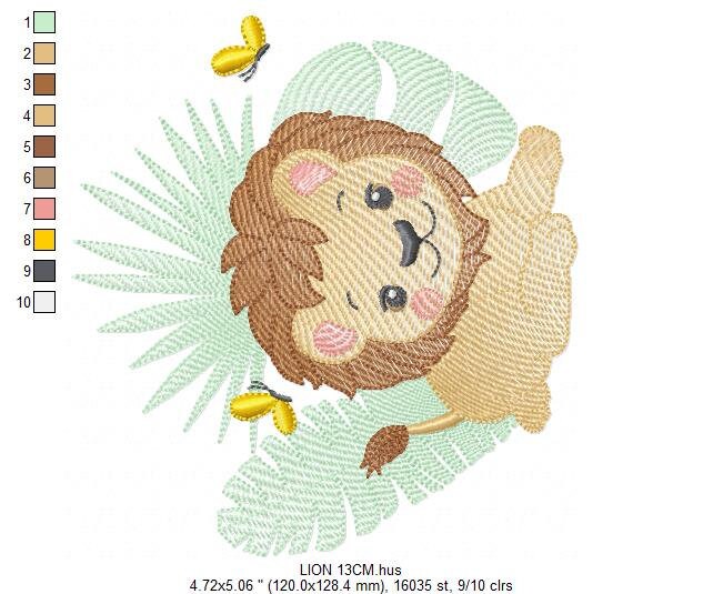 Lion embroidery designs - Safari embroidery design machine embroidery pattern - Baby boy embroidery file - instant download pes jef hus vip