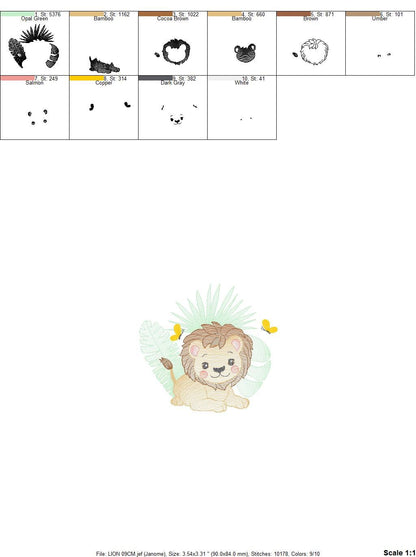 Lion embroidery designs - Safari embroidery design machine embroidery pattern - Baby boy embroidery file - instant download pes jef hus vip