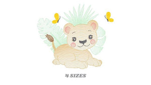 Lioness embroidery designs - Safari embroidery design machine embroidery pattern - Baby girl embroidery file - Lion embroidery download pes